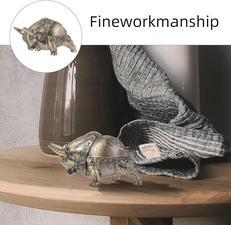 صينية سجائر مقاومة للرياح من سبائك الزنك مع غطاء، حاوية مكتبية عديمة الدخان للاستخدام في الداخل والخارج للمكتب والمنزل والشرفة. - Image 3